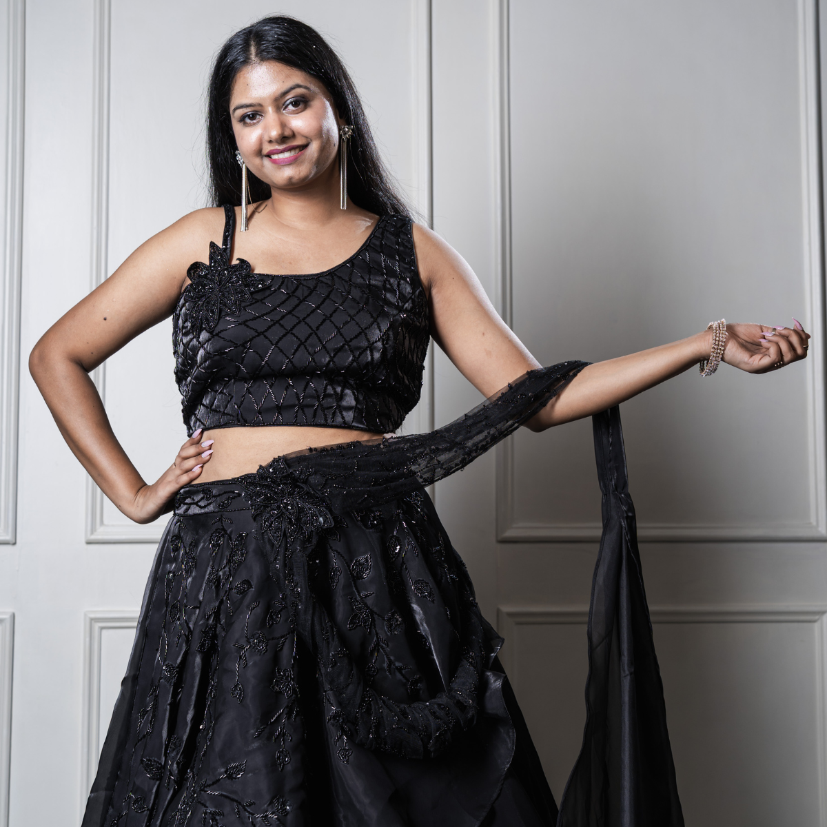 Blackout Bloom Lehenga