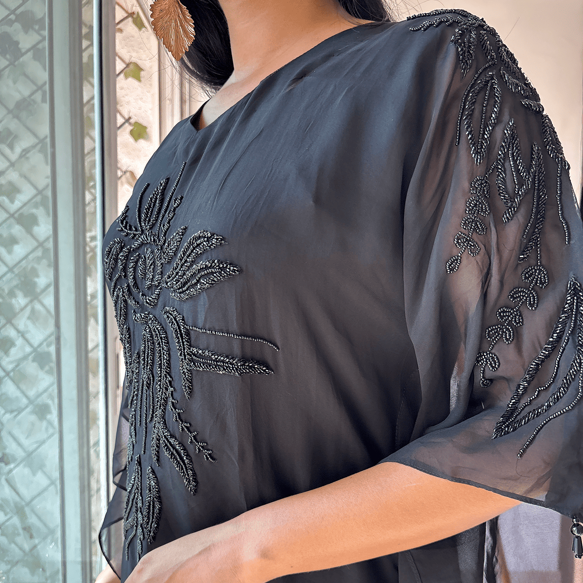Midnight Handwork Kaftan Set