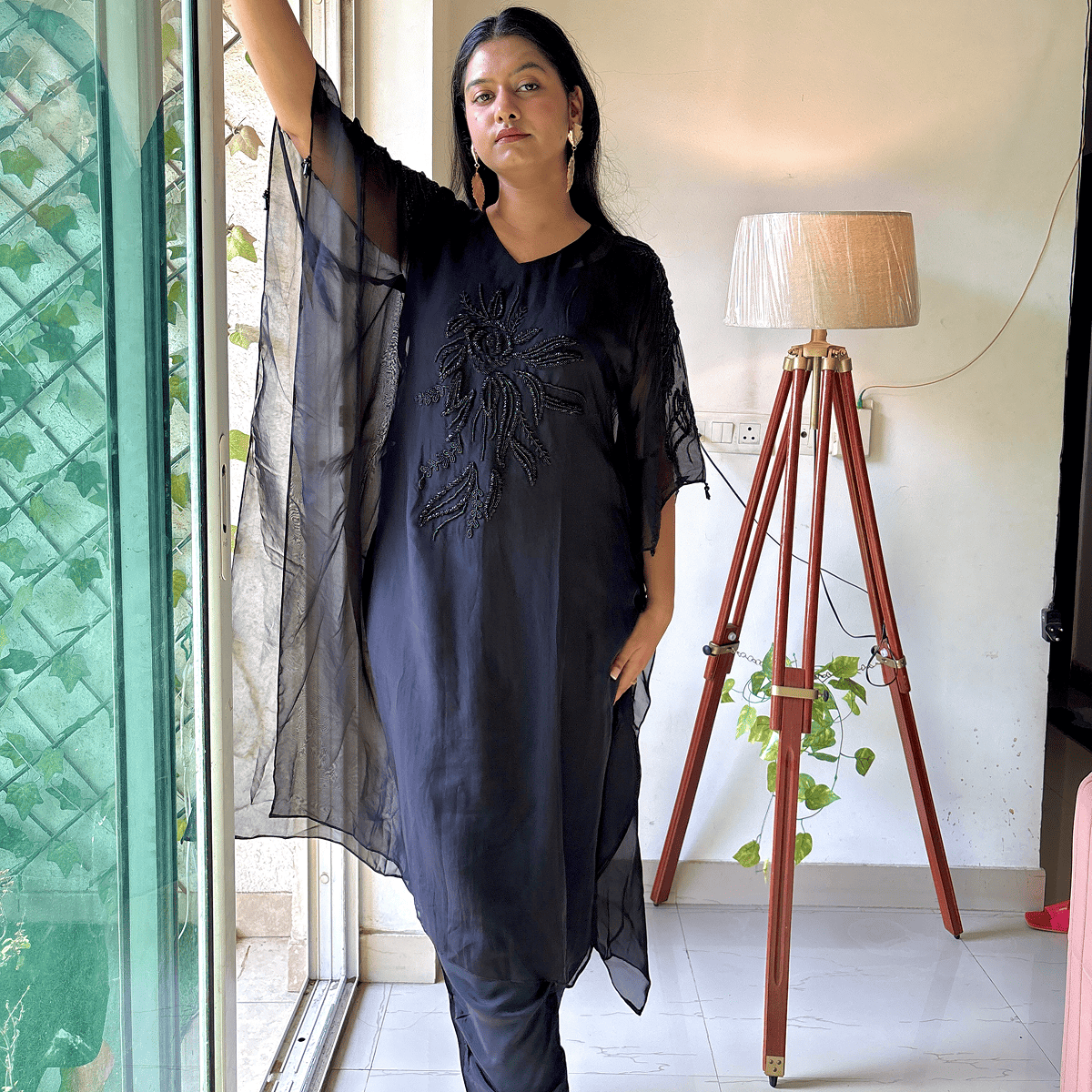 Midnight Handwork Kaftan Set