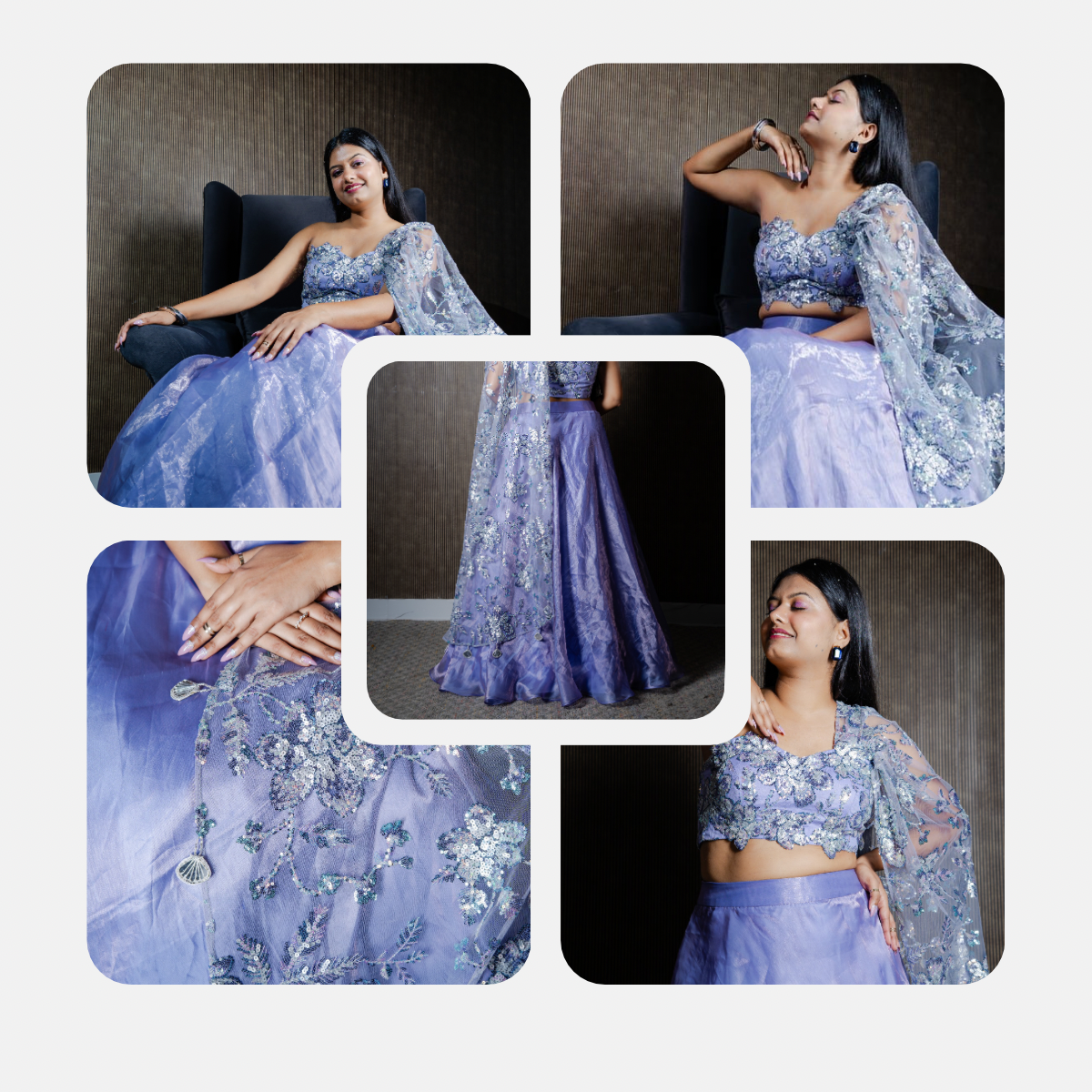 Mauve Mirage Shimmer Lehenga
