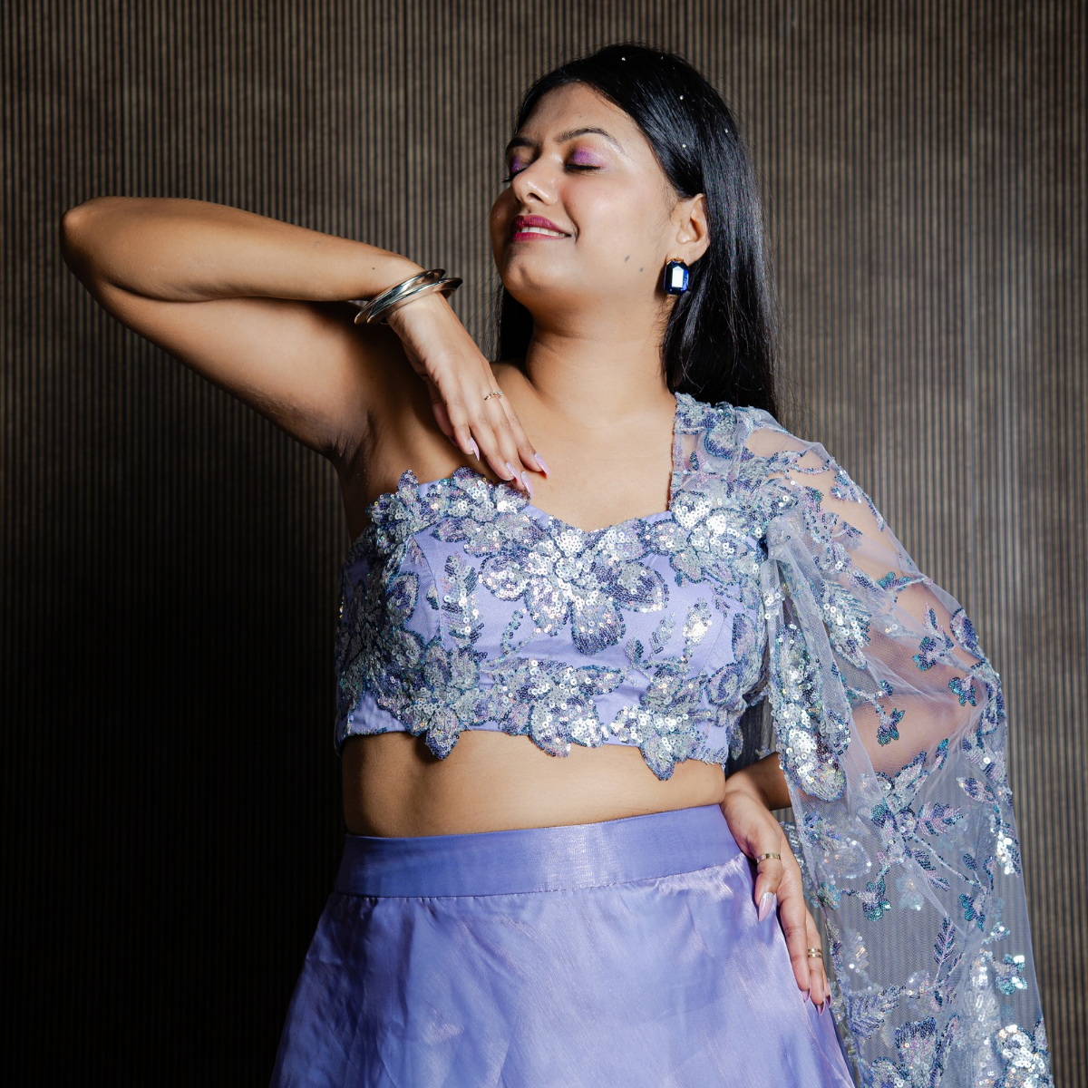 Mauve Mirage Shimmer Lehenga