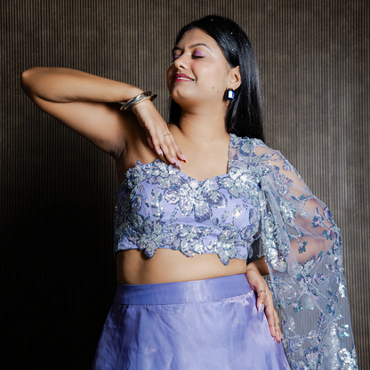 Mauve Mirage Shimmer Lehenga