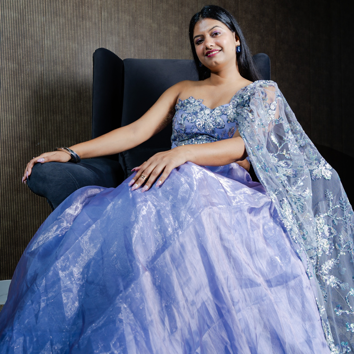 Mauve Mirage Shimmer Lehenga