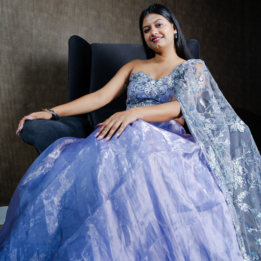 Mauve Mirage Shimmer Lehenga