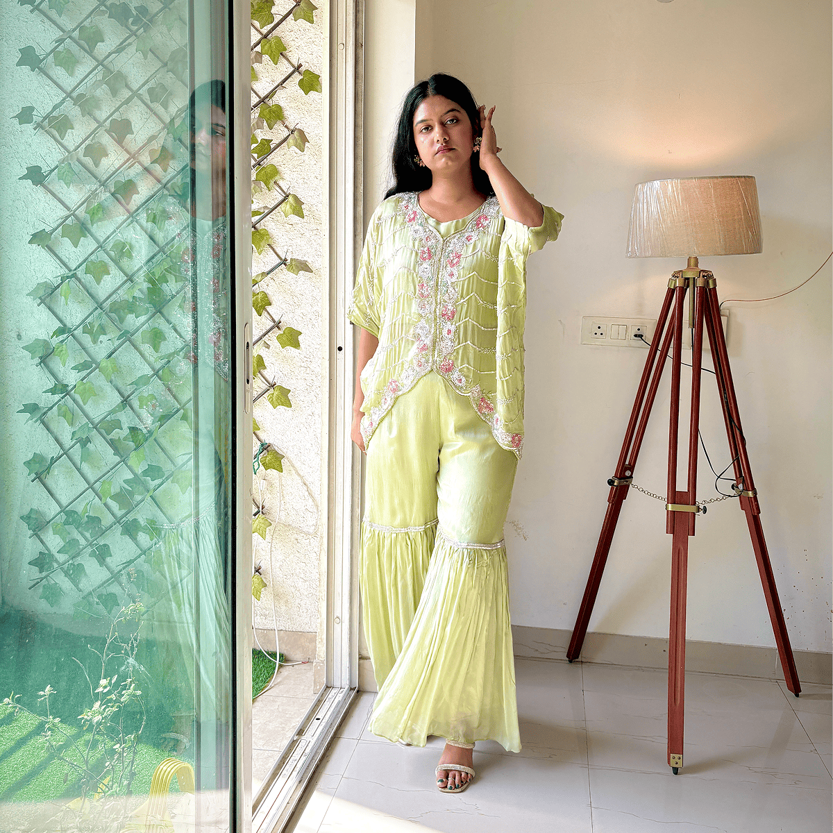 Minted Sequins Gharara Set