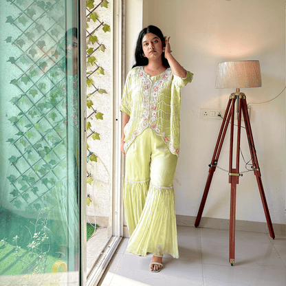 Minted Sequins Gharara Set
