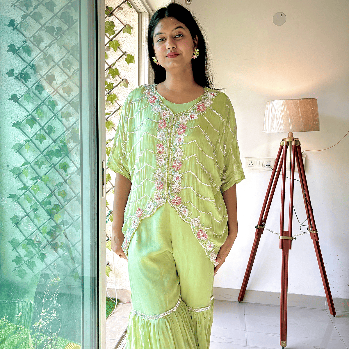 Minted Sequins Gharara Set