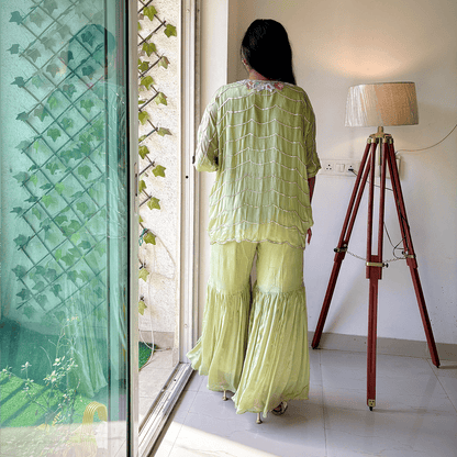 Minted Sequins Gharara Set