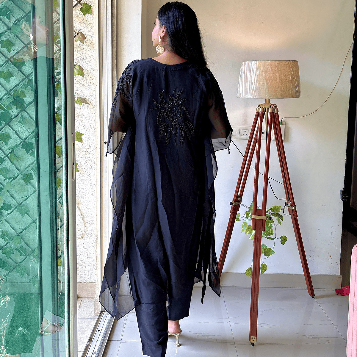 Midnight Handwork Kaftan Set