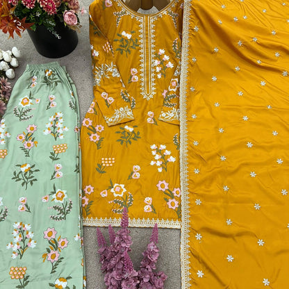 Mustard Meadow Embroidered Set