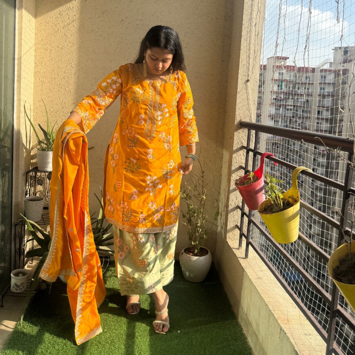 Mustard Meadow Embroidered Set
